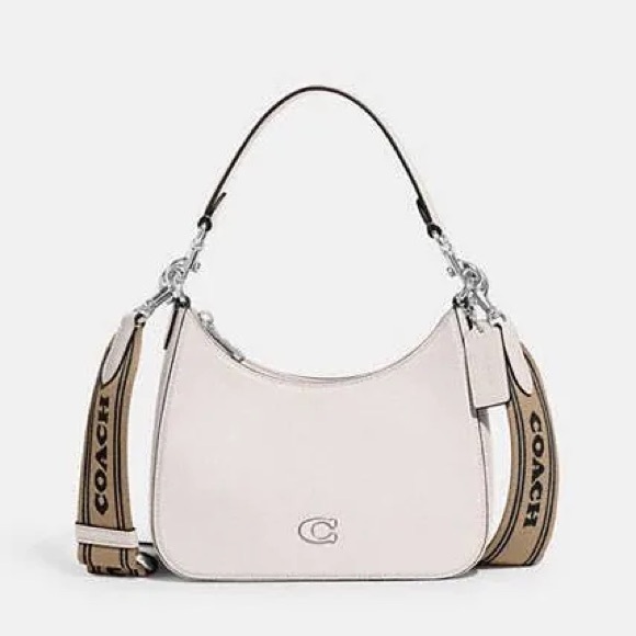 Coach Handbags - Coach Hobo Crossbody Bag in Chalk with Silver Hardware CJ842
